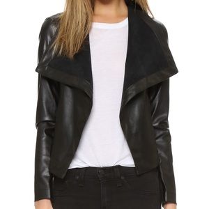BB Dakota Faux Leather Drape Jacket